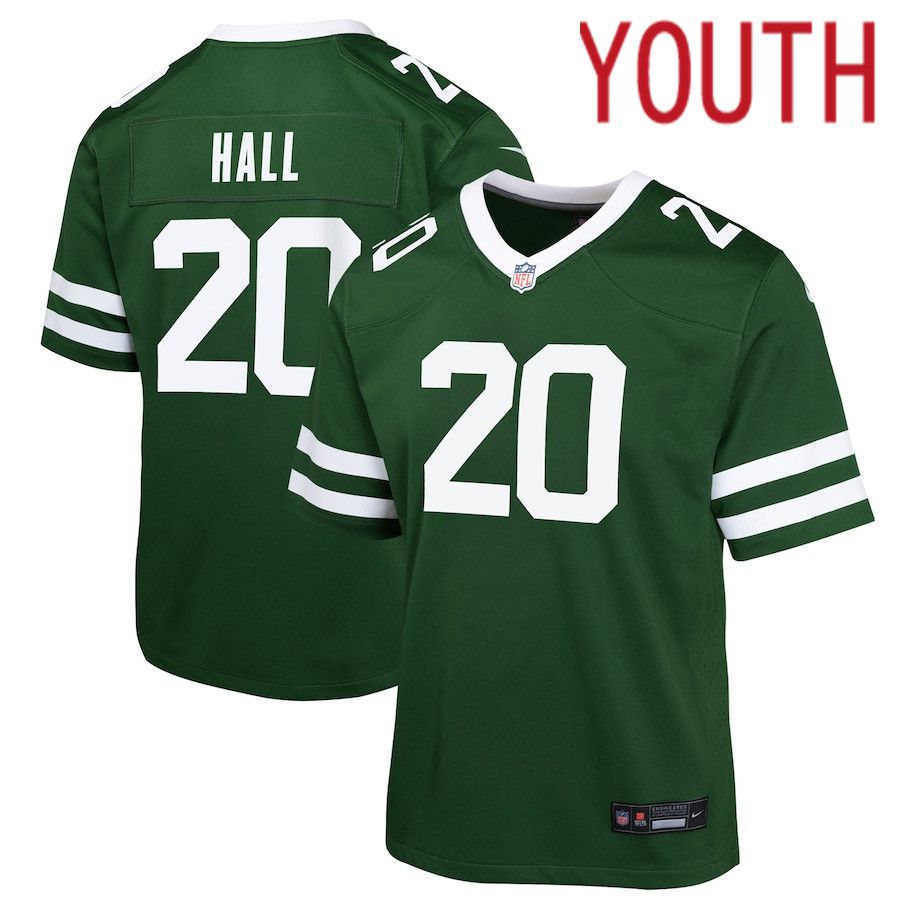 Youth New York Jets #20 Breece Hall Nike Legacy Green Game NFL Jersey-0